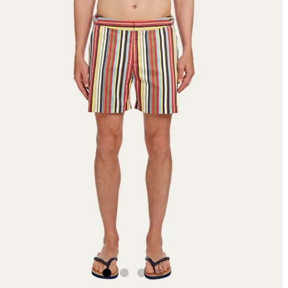 Orlebar Brown Multi Colored Stripe Swim Trunks in Size 31